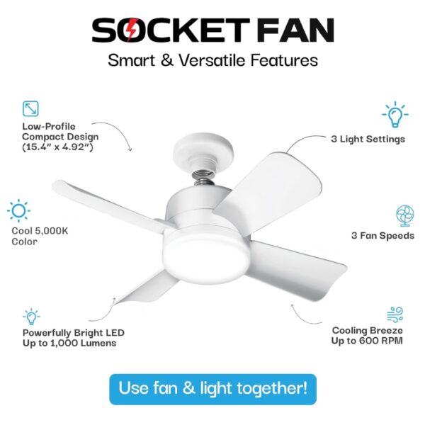 8563 Socket Fan WHT cool